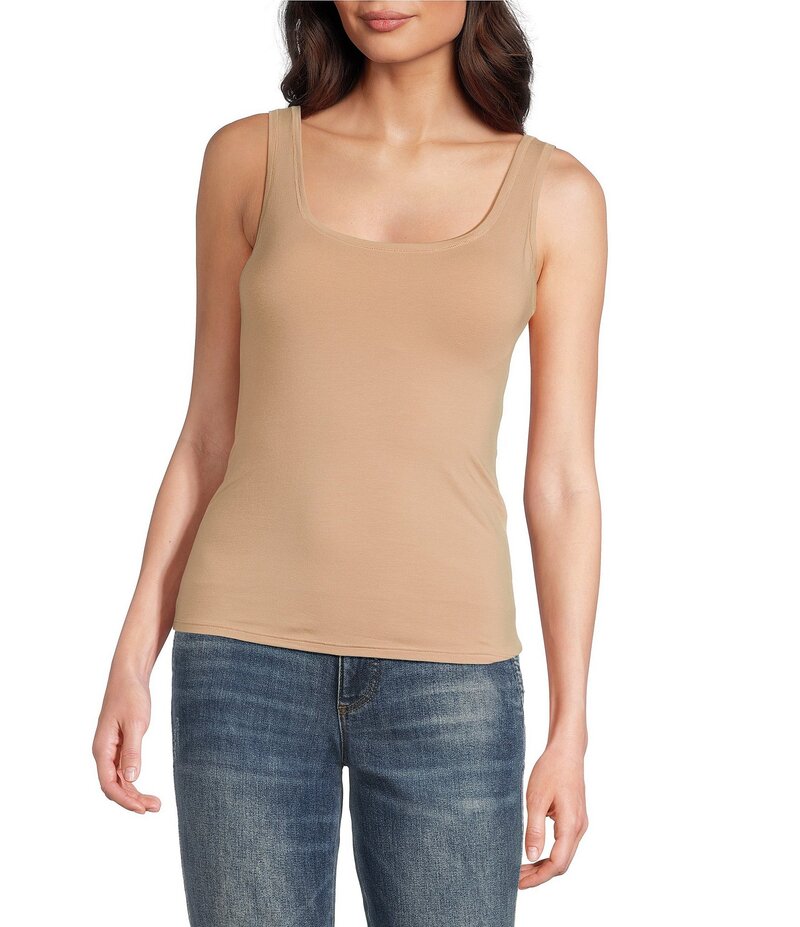 モダン ムーブメント レディース トップス シャツ ノースリーブ Modern Movement Sleeveless Scoop Neck Step In Tank Top Sable Rose｜ReVida 店