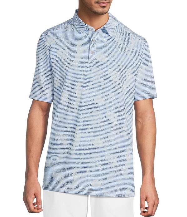 トッミーバハマ メンズ トップス シャツ ニット Tommy Bahama Costa Wave Palm Azul Short Sleeve Knit Polo Shirt Blue Vault ブルー