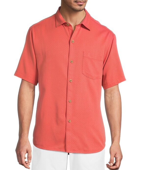 トッミーバハマ メンズ トップス シャツ Tommy Bahama Coastal Ease Shoreline Check Short Sleeve Woven Camp Shirt Red Ginger レッド