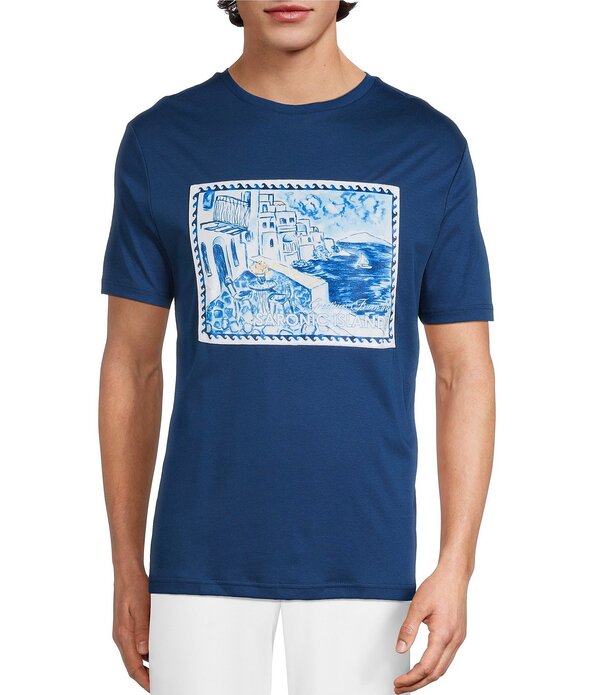 ムラノ メンズ トップス シャツ プリント Murano Saronic Islands Greece Collection Patch Print Short Sleeve T-Shirt Deep Navy ネイビー