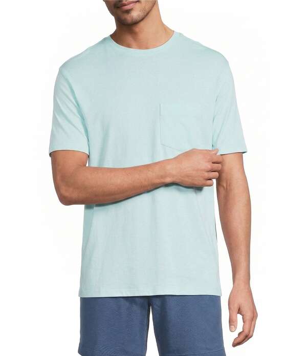 ラウンドトゥリーアンドヨーク メンズ トップス シャツ Roundtree \u0026 Yorke Solid Cloud Short Sleeve Pocket Crew T-Shirt Frosted Blue ブルー