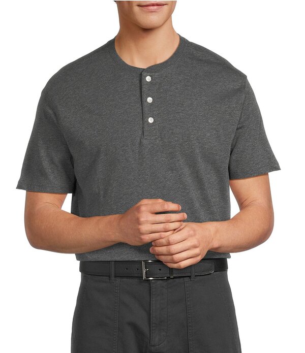 ラウンドトゥリーアンドヨーク メンズ トップス プルオーバー Roundtree \u0026 Yorke Solid Cloud Short Sleeve Henley Shirt Charcoal 濃灰色