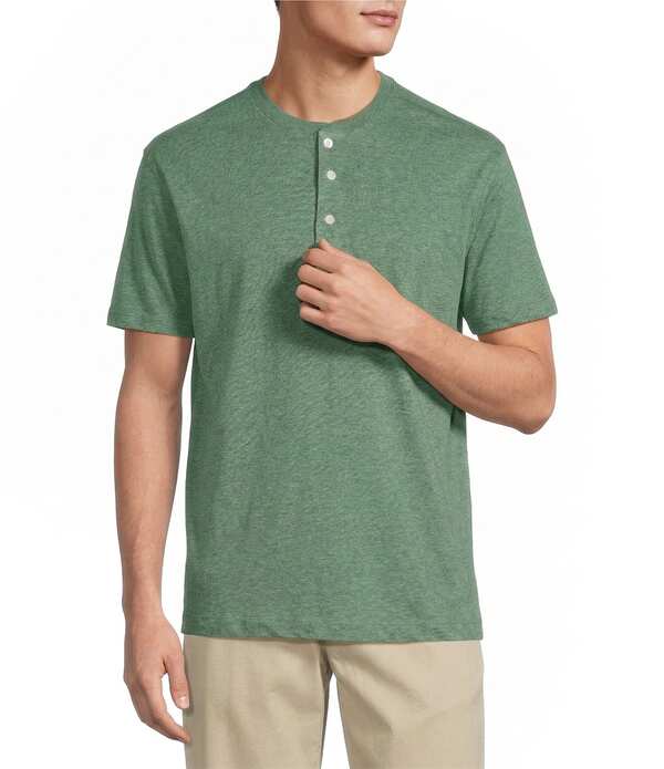 ラウンドトゥリーアンドヨーク メンズ トップス プルオーバー Roundtree \u0026 Yorke Solid Cloud Short Sleeve Henley Shirt Olive オリーブ