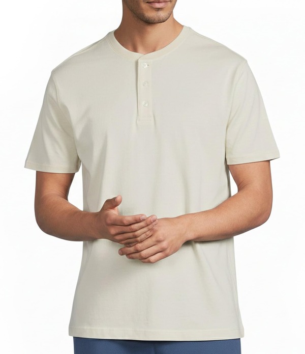 ラウンドトゥリーアンドヨーク メンズ トップス プルオーバー Roundtree \u0026 Yorke Solid Cloud Short Sleeve Henley Shirt Stone 石ころ