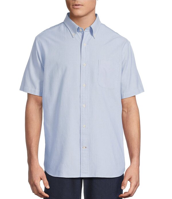 ダニエル クレミュ メンズ トップス シャツ オックスフォード Cremieux Blue Label Supima Oxford Stripe Short Sleeve Woven Shirt Allure Blue ブルー|ReVida 店