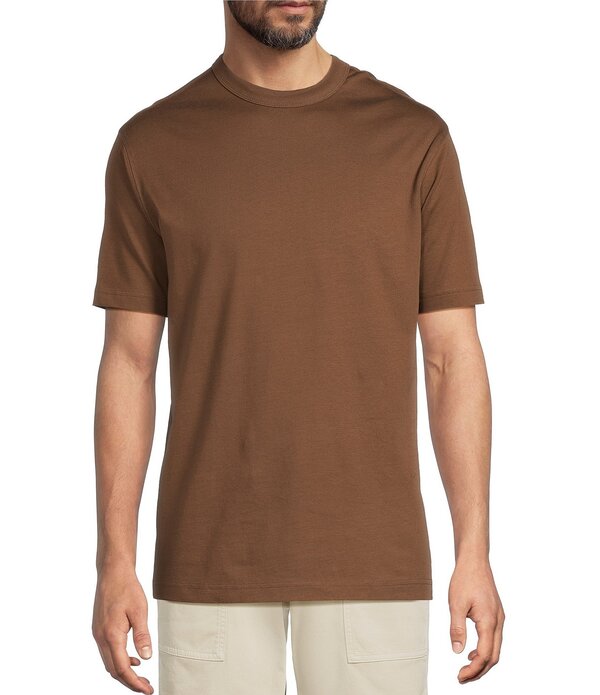 ラウンドトゥリーアンドヨーク メンズ トップス シャツ Roundtree & Yorke Short Sleeve Heavyweight-Shirt Brown ブラウン