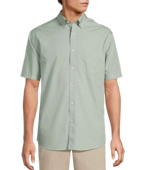 ラウンドトゥリーアンドヨーク メンズ トップス シャツ Gold Label Roundtree & Yorke Full Fit Non-Iron Short Sleeve Solidobby Sport Shirt Green グリーン 18,735円
