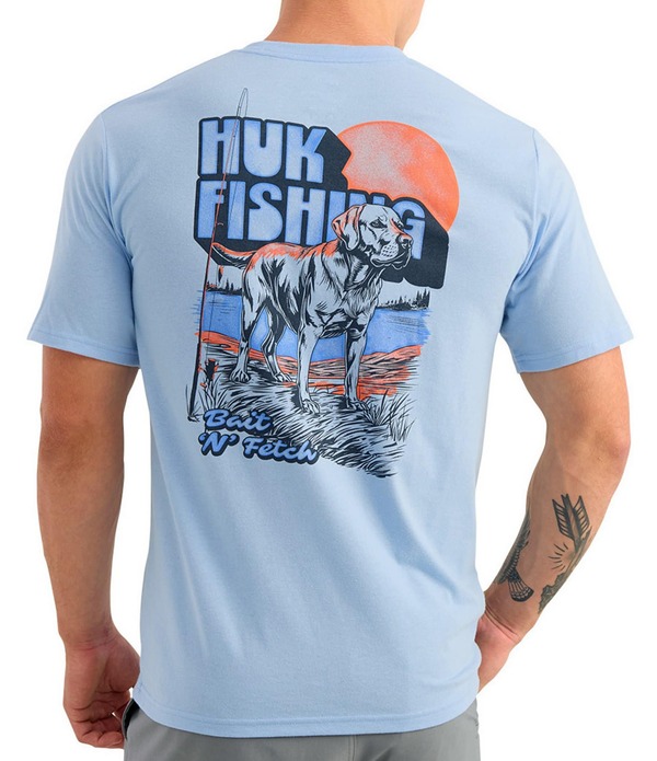 フック メンズ トップス シャツ Huk Bait N' Fetch Short Sleeve T-Shirt Cerulean