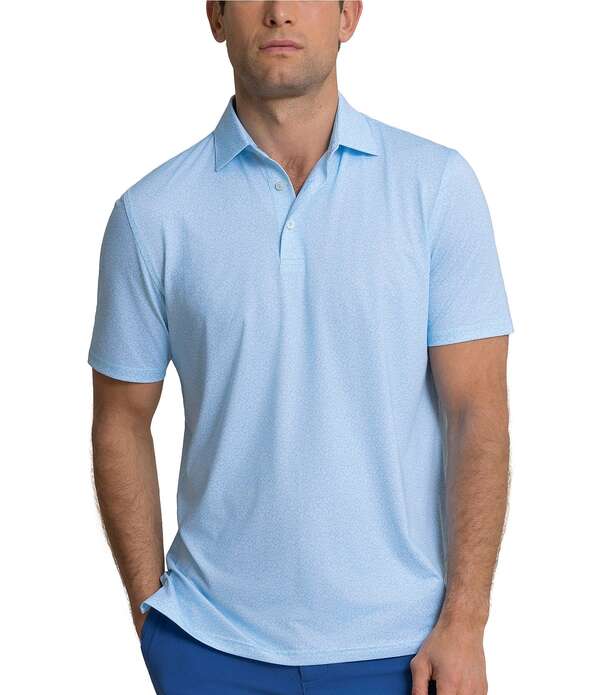 サウザーンタイド メンズ トップス プルオーバー 刷り上げる Southern Tide Driver Paradise Shores Printed Short Sleeve Polo Shirtropical Breeze Blue 青色