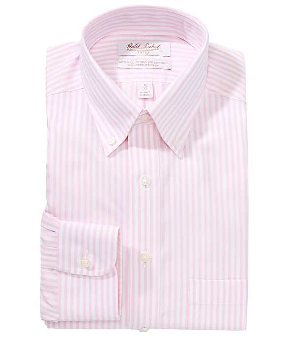 ラウンドトゥリーアンドヨーク メンズ トップス シャツ ボタンダウン Roundtree & Yorke Classic Fit Non-Iron Button Down Dobby Stripe Dresshirt Pink ピンク