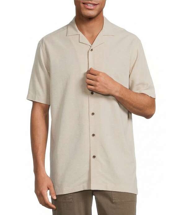 ラウンドトゥリーアンドヨーク メンズ トップス シャツ トール Roundtree & Yorke Big & Tall Short Sleeve Solid Polynosicamp Sport Shirt Stone ストーン