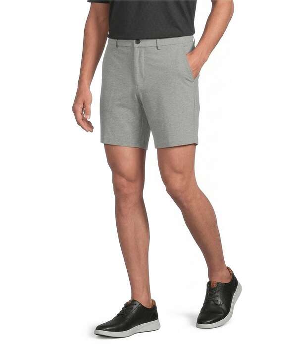 ラウンドトゥリーアンドヨーク メンズ ボトムス ハーフパンツ・ショーツ トール ショートパンツ Roundtree & Yorke Big & Tall 7 Flat Front Heather Performance Shorts Grey Heather グレー｜ReVida 店