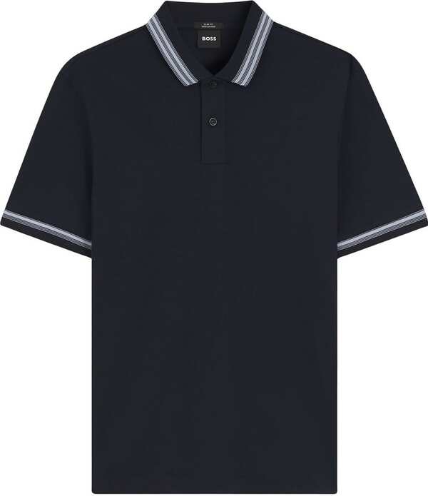 ヒューゴボス メンズ トップス プルオーバー か細い相応う 対比 Hugo Boss Slim Fit Contrastipping Short Sleeve Polo Shirt Dark Blue 青色 トップス-メンズファッション-カジュアルシャツ