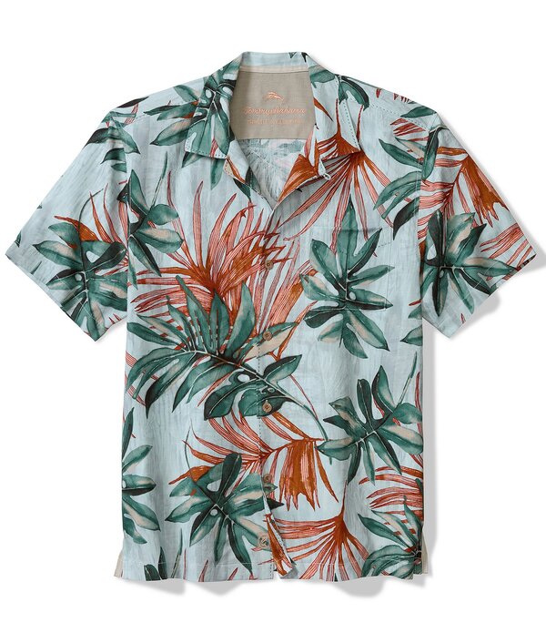 トッミーバハマ メンズ トップス シャツ プリントール シルク Tommy Bahama Big & Tall Tidal Fronds Topical Print Silk Short Sleeve Woven Camp Shirt Pale Opal