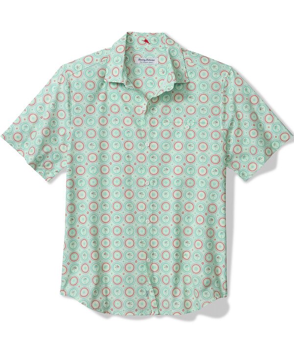 トッミーバハマ メンズ トップス シャツ トール Tommy Bahama Big \u0026 Tall Bahama Coast Retro Palmstretch Short Sleeve Woven Shirt Green Spiza グリーン
