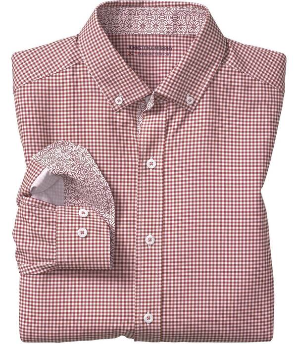 ジョンストンアンドマーフィー メンズ トップス シャツ ギンガムチェック ギンガム Johnston \u0026 Murphy Gameday XC4 Gingham Long Sleeve Woven Shirt Burgundy バーガンディ