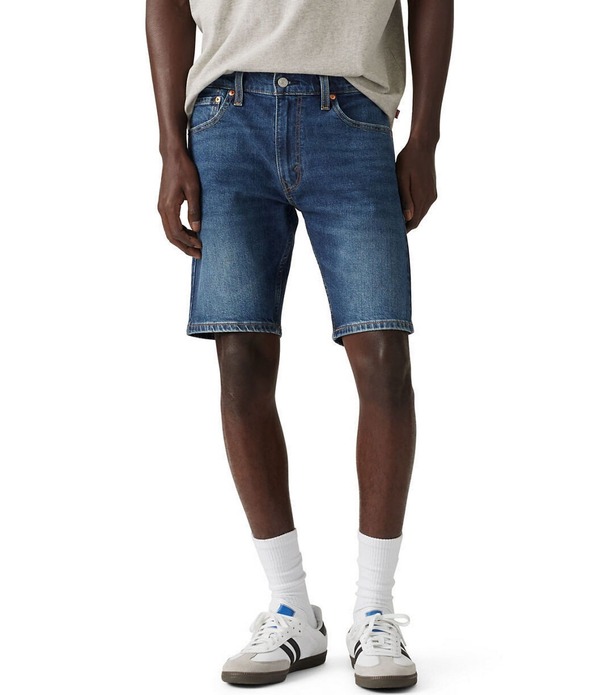 リーバイス メンズ ボトムス ハーフパンツ・ショーツ スリムフィット ショートパンツ デニム Levi'sR 412 Slim Fit 9 Inseamid Rise Denim Shorts Fan To Family デニム｜ReVida 店