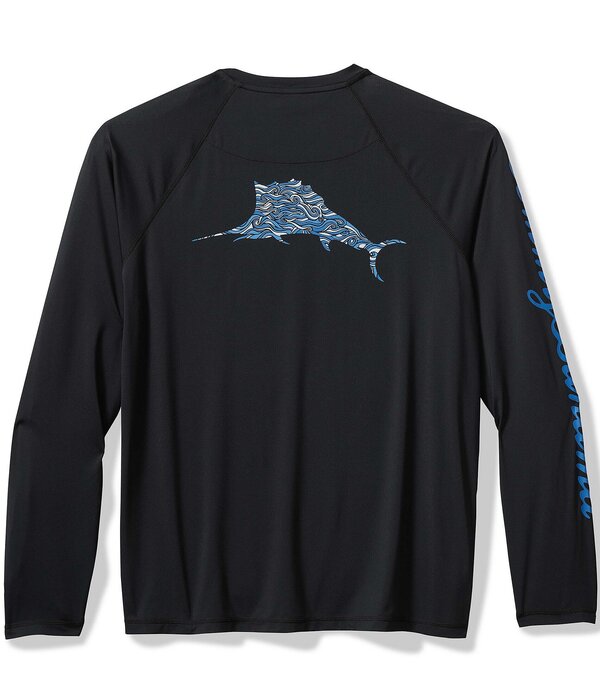 トッミーバハマ メンズ トップス シャツ グラフィック Tommy Bahama Long Sleeve Chill Time Surf Graphic T-Shirt Jet Black ブラック
