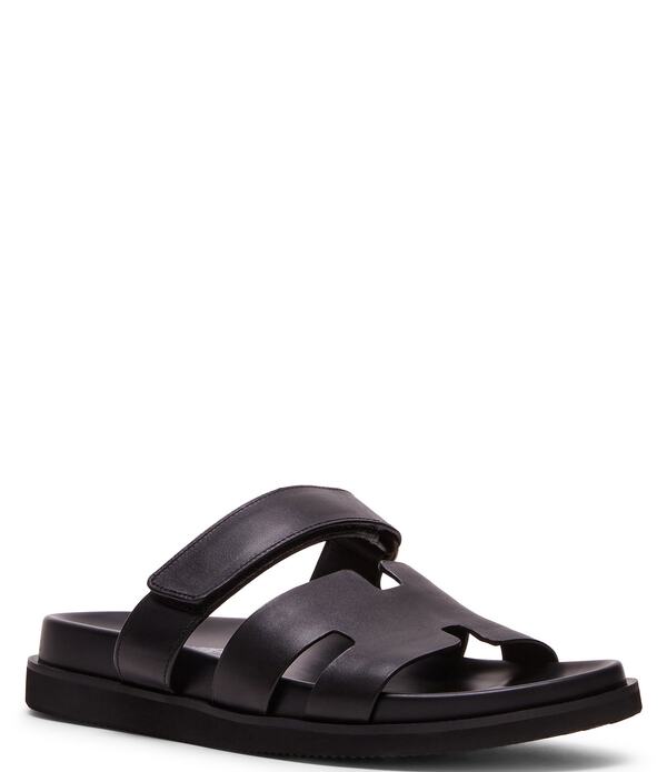 スティーブ マデン メンズ シューズ サンダル レザー Steve Madden Men Maiven Leather Slide Sandals Black ブラック