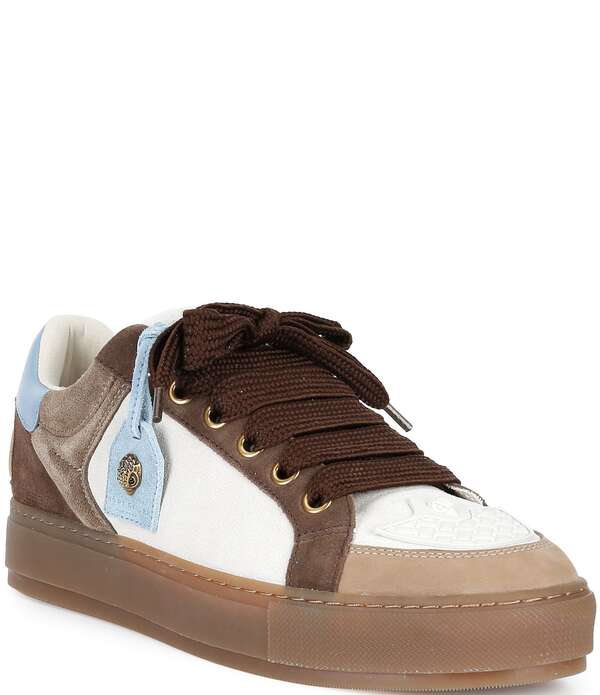 カートジェイガーロンドン メンズ シューズ スニーカー ロゴ Kurt Geiger London Menouthbank Tag Logornament Sneakers Dark Brown Combo ブラウン