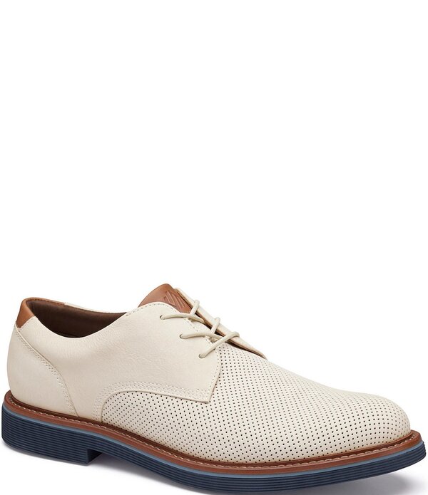 ジョンストンアンドマーフィー メンズ シューズ オックスフォード レザー Johnston & Murphy Men's Tyson Perforated Nubuck Leather Oxfords Ivory アイボリー