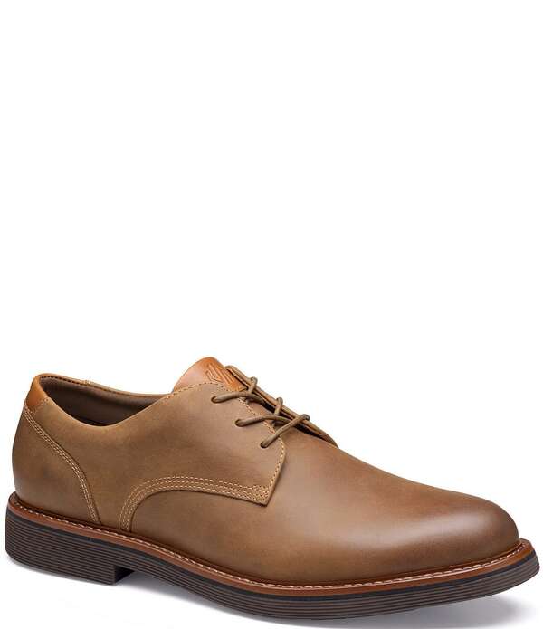 ジョンストンアンドマーフィー メンズ シューズ オックスフォード レザー Johnston & Murphy Men's Tyson Oiled Leather Plain Toe Oxfords Brown ブラウン