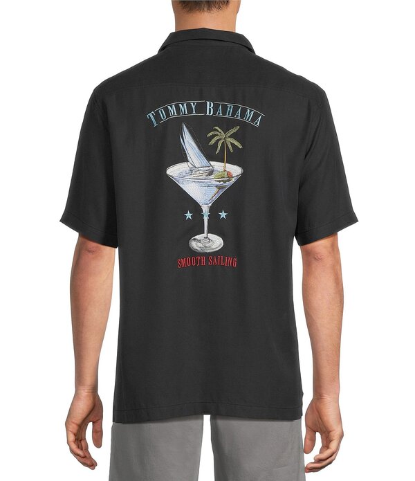 トッミーバハマ メンズ トップス シャツ Tommy Bahama Sailor'swirl Short Sleeve Woven Camp Shirt Matte Black ブラック