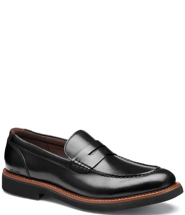 ジョンストンアンドマーフィー メンズ シューズ スリッポン・ローファー なめし革 Johnston \u0026 Murphy Men\u0027s Tyson Leather Dress Penny Loafers Black 黒いこと
