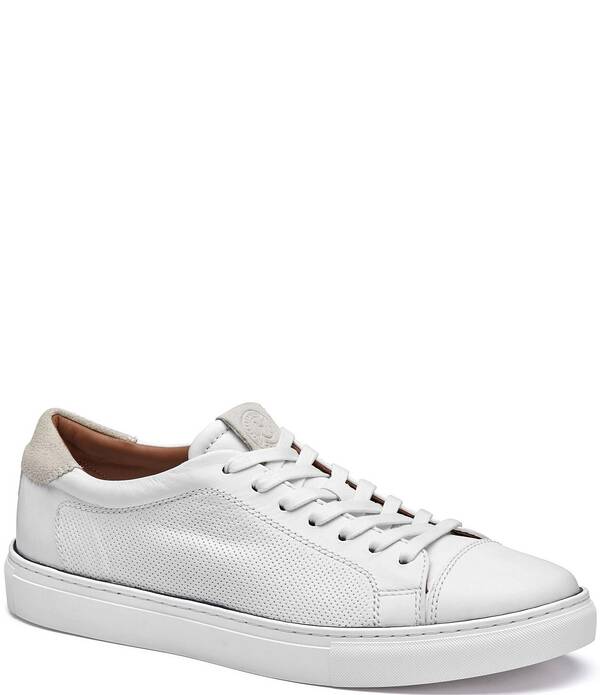 ジョンストンアンドマーフィー メンズ シューズ スニーカー レース Johnston \u0026 Murphy Collection Men Luther Perforated Sheepskin Lace-to-Toe Sneakers White ホワイト