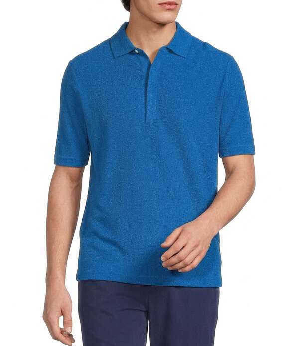 ムラノ メンズ トップス シャツ パイル Murano Saronic Islands Greece Collection Short Sleeve Terry Polo Shirt Dodger Blue ブルー｜ReVida 店