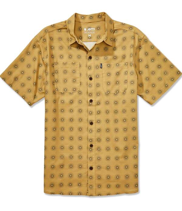 ジェッティ メンズ トップス シャツ プリント Jetty Seabrite Short Sleeve Woven Print Shirt Medium Green グリーン