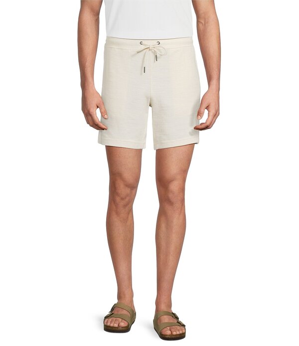 ラウン メンズ ボトムス ハーフパンツ・ショーツ ショートパンツ Rowm Flat Front Solid 7 Inseam Textured Shorts Cream クリーム
