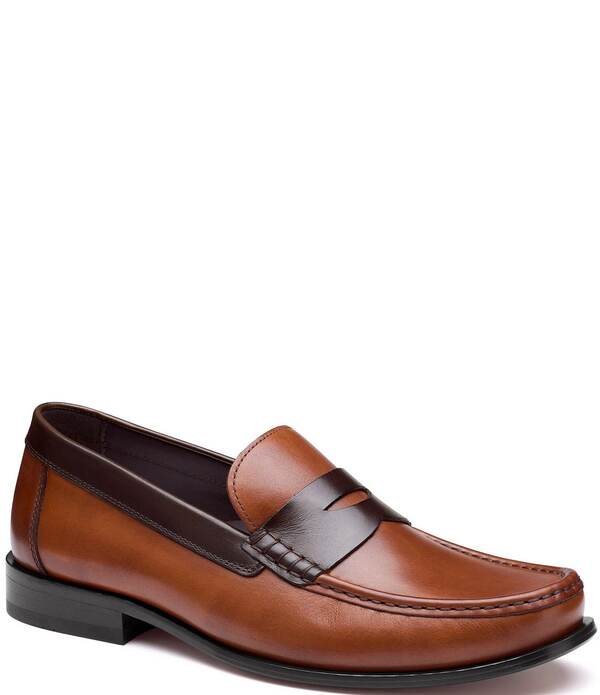 ジョンストンアンドマーフィー メンズ シューズ スリッポン・ローファー なめし革 Johnston \u0026 Murphy Men\u0027s Humphrey Leather Penny Loafers Tan/Brown 赤銅色
