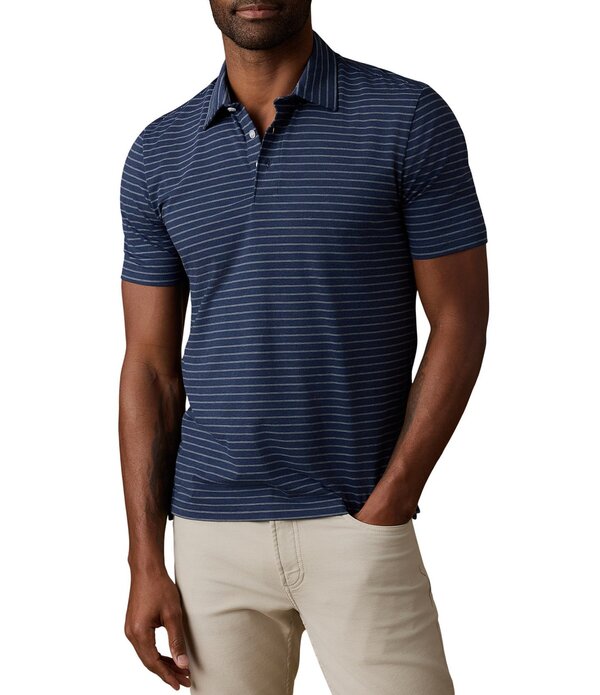 ファレティ メンズ トップス プルオーバー Faherty Movementhin Stripe Short Sleeve Polo Shirt Ravine Waterstripe 縞模様