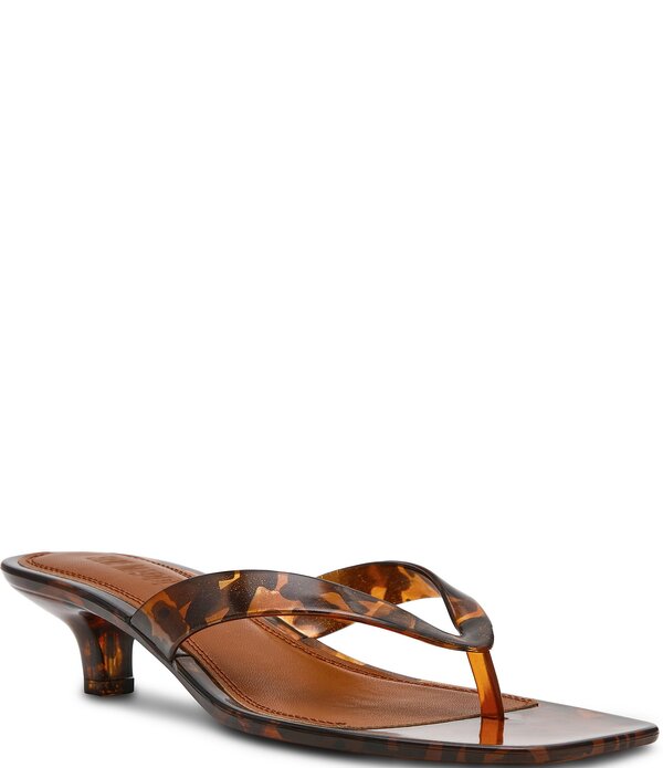 スティーブ マデン レディース シューズ サンダル 刷り上げる 踵 Steve Madden Tracie Tortoise Print Jelly Kitten Heel Thong Sandals Tortoise