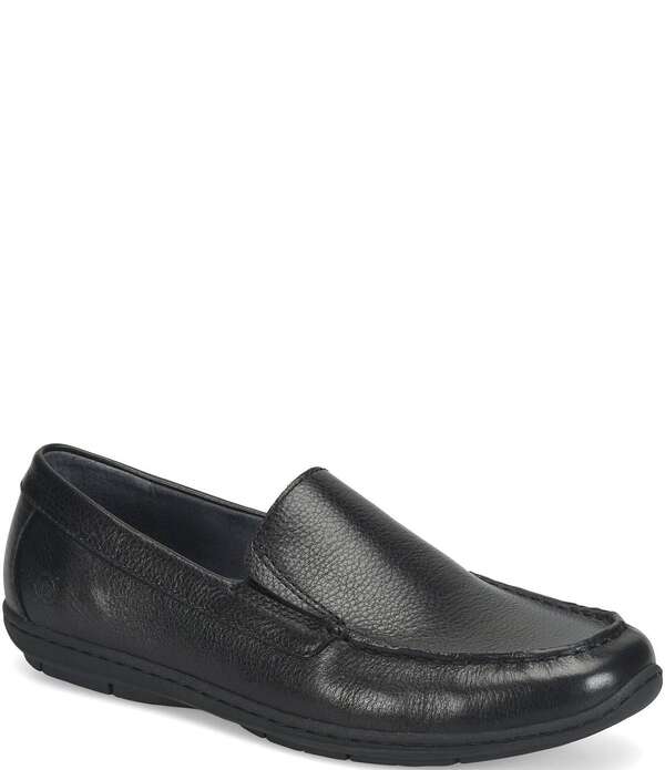 ボーン メンズ シューズ スリッポン・ローファー レザー Born Men's Weston Leather Slip-On Loafers Black ブラック｜ReVida 店