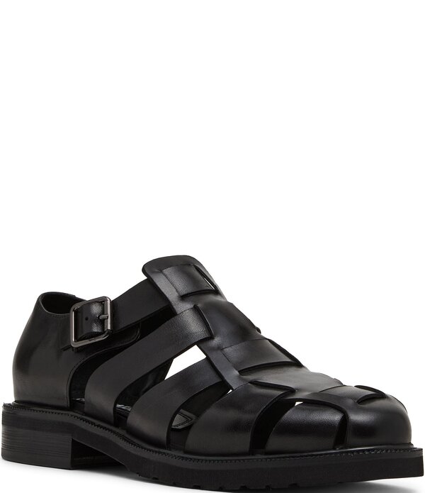 スティーブ マデン メンズ シューズ スリッポン・ローファー サンダル レザー Steve Madden Men's Havana Leather Fisherman Sandals Black ブラック