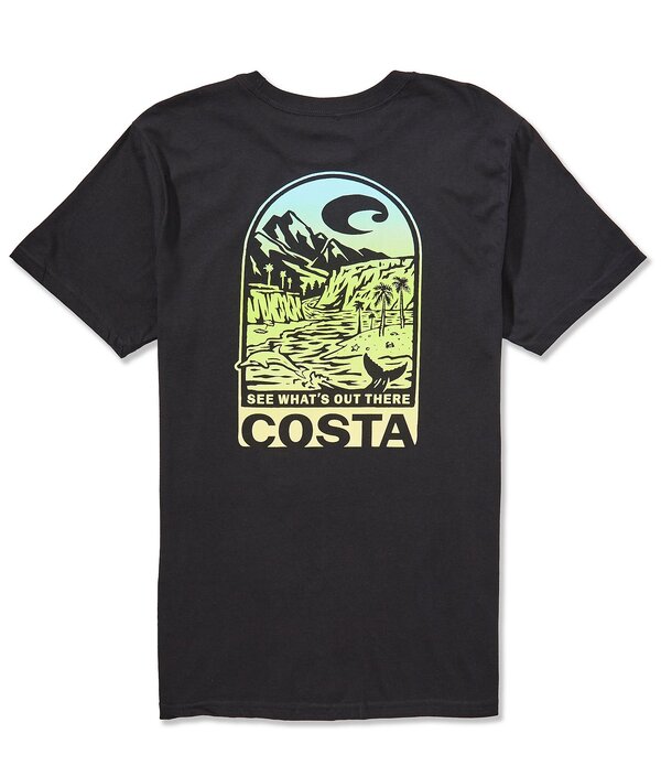 コスタ メンズ トップス プルオーバー Costa Stream To Sea West Short Sleeve T-Shirt Washed Black 黒いこと