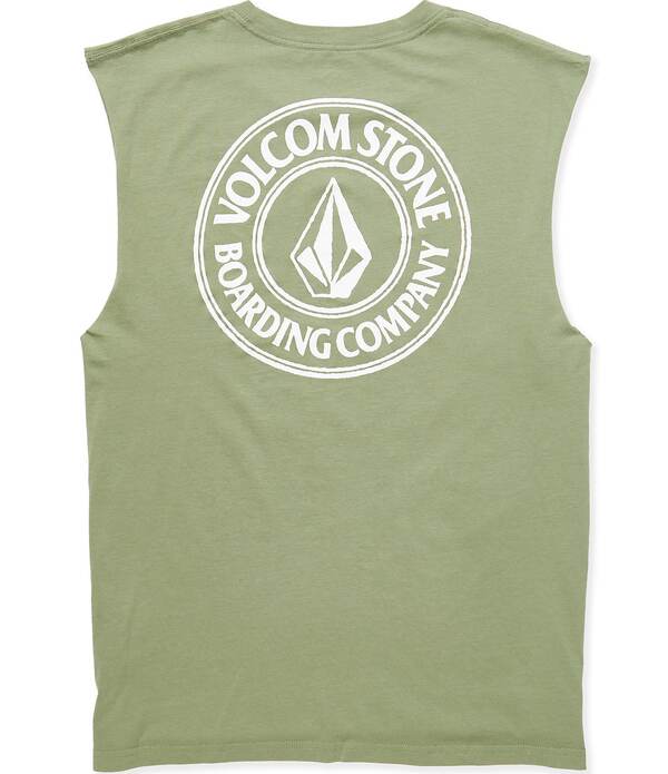 ボルコム メンズ トップス プルオーバー ノースリーブ Volcom Drain You Sleeveless Muscle T-Shirt Olive オリーブ