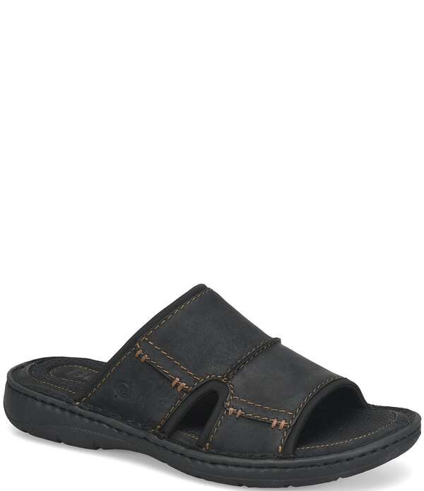 ボーン メンズ シューズ サンダル なめし革 Born Men\u0027s Maldonubuck Leather Slip-On Sandals Black 黒いこと