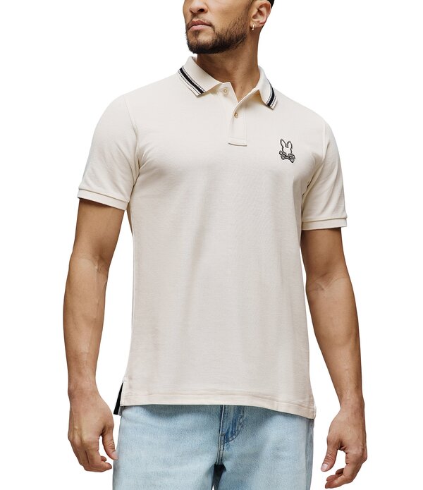 サイコバニー メンズ トップス プルオーバー Psycho Bunny Joe Pique Short Sleeve Polo Shirt Pristine
