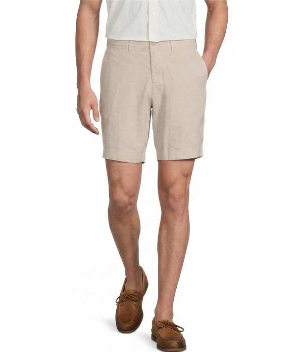 ダニエル クレミュ メンズ ボトムス ハーフパンツ・ショーツ ショートパンツ リネン Cremieux Blue Label Madison Flat Front Linen Blend 8 Inseam Shorts Khaki カーキ