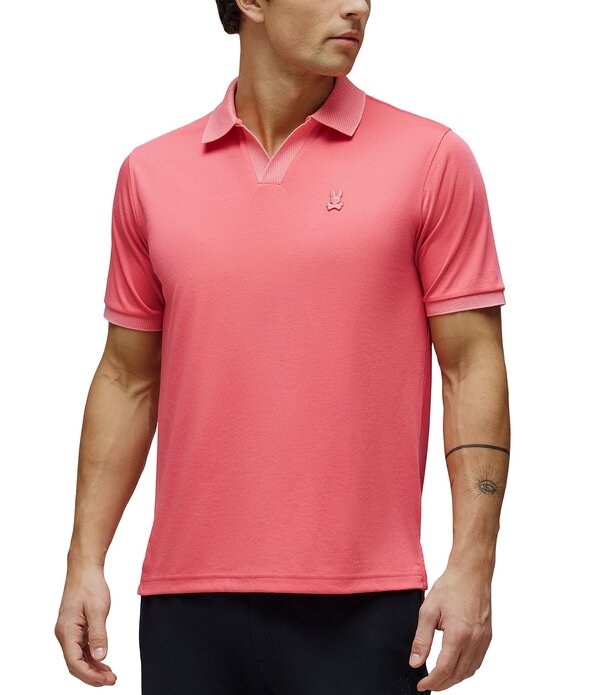 サイコバニー メンズ トップス プルオーバー Psycho Bunny Jonathan Pique Johnny Collar Short Sleeve Polo Shirt Sunkissed