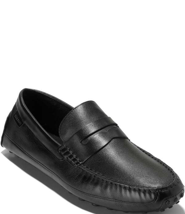コールハーン メンズ シューズ スリッポン・ローファー レザー Cole Haan Men's Hall Grand Leather Penny Driving Loafers Black/Black ブラック 27,170円