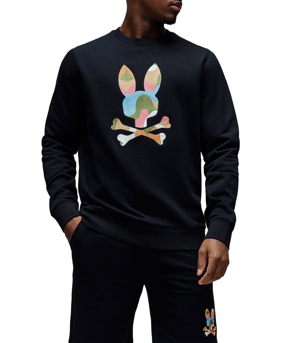 サイコバニー メンズ アウター パーカー・スウェット パイル シャツ Psycho Bunny Ara French Terry Sweatshirt Black ブラック