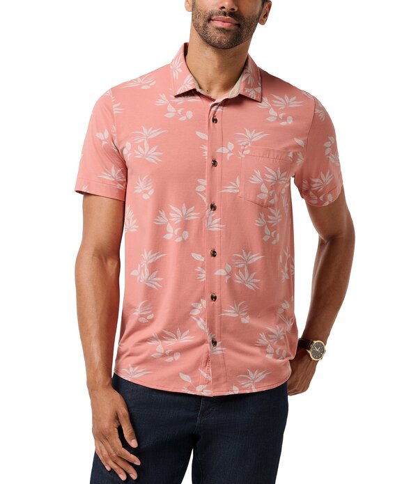 トラビスマヒュー メンズ トップス シャツ ニット TravisMathew ComfortKnit Voyage Short Sleeve Woven Shirt Brick Dust