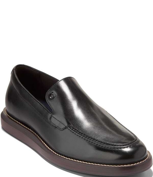 電話を掛けるハーン メンズ シューズ スリッポン・ローファー なめし革 Cole Haan Men\u0027s Grand Neoclassic Leather Venetian Loafers Black/Dark Natural 黒いこと