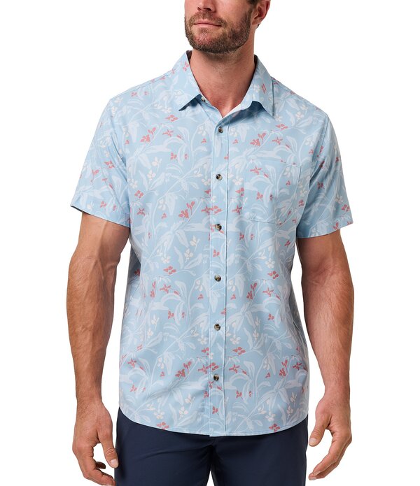 トラビスマヒュー メンズ トップス シャツ TravisMathew Techwoven Coast Short Sleeve Woven Shirt Forget Me Not