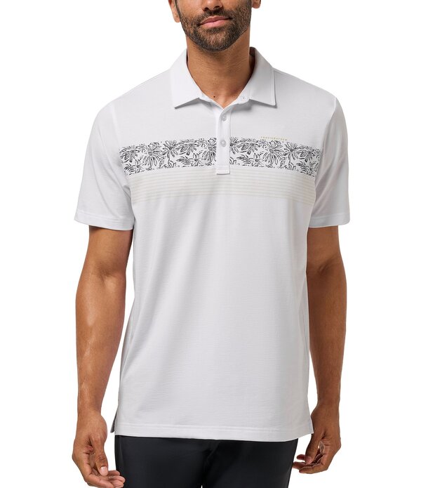 トラビスマヒュー メンズ トップス シャツ ジャージー TravisMathew Performance Jersey Outlook Short Sleeve Polo Shirt White ホワイト