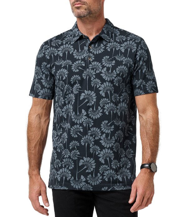 トラビスマヒュー メンズ トップス シャツ フラワー柄 ニット フラワー TravisMathew Floral Comfortknit Breeze Short Sleeve Polo Shirtotal Eclipse